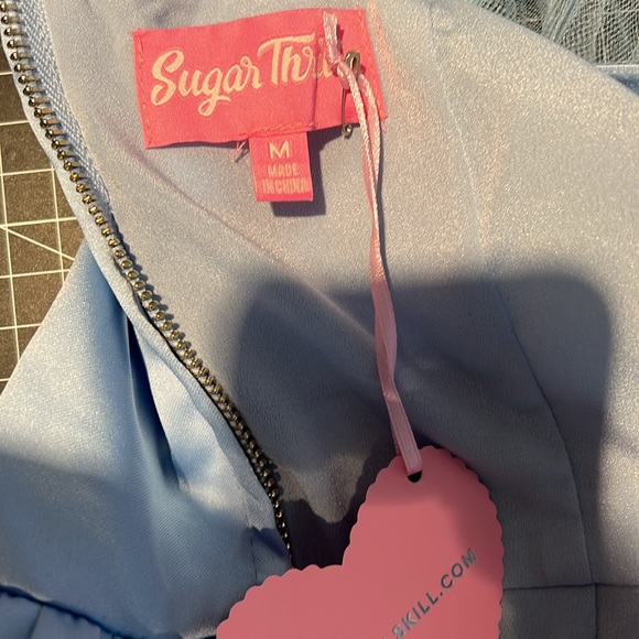 Sugar Thrillz Dolls Kill medium baby blue fluffy dress with tulle NWT - Picture 6 of 7